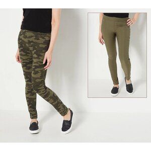 Belle By Kim Gravel Reversible Citi Twill Jeggings 8P Camo Loden A460383
